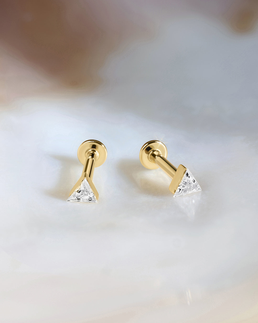 Triangle Lab-Grown Diamond Flatback Stud