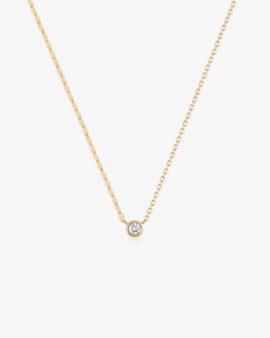 NOLA | Diamond Bezel Necklace with Dual Chain
