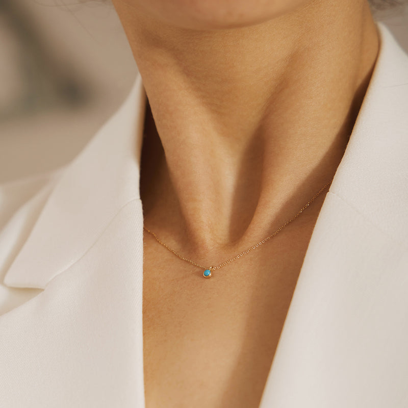 MARIA | Turquoise Solitaire Necklace