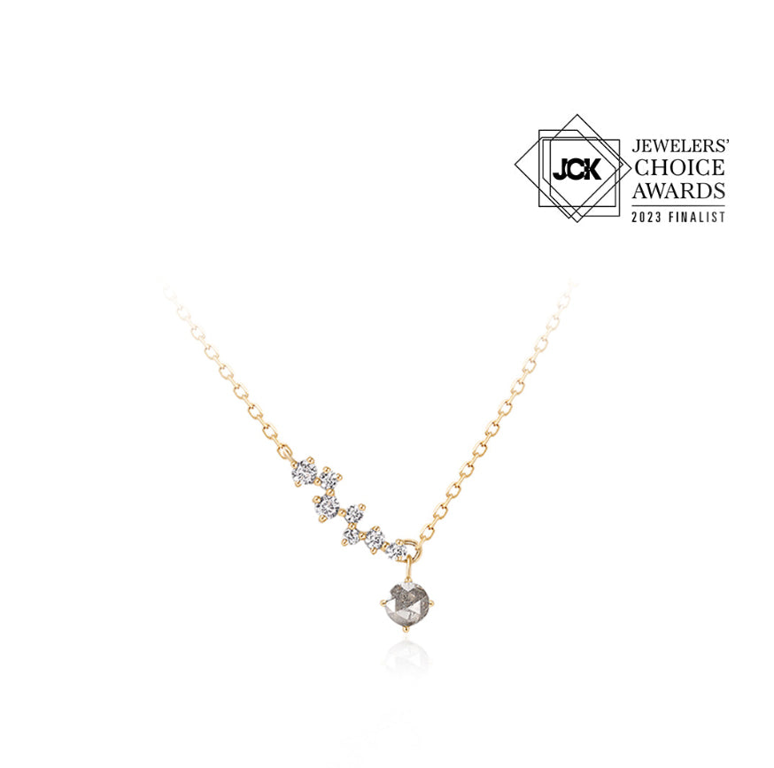 Aurelie Gi 14k Grey Diamond and White Sapphire Constellation Necklace