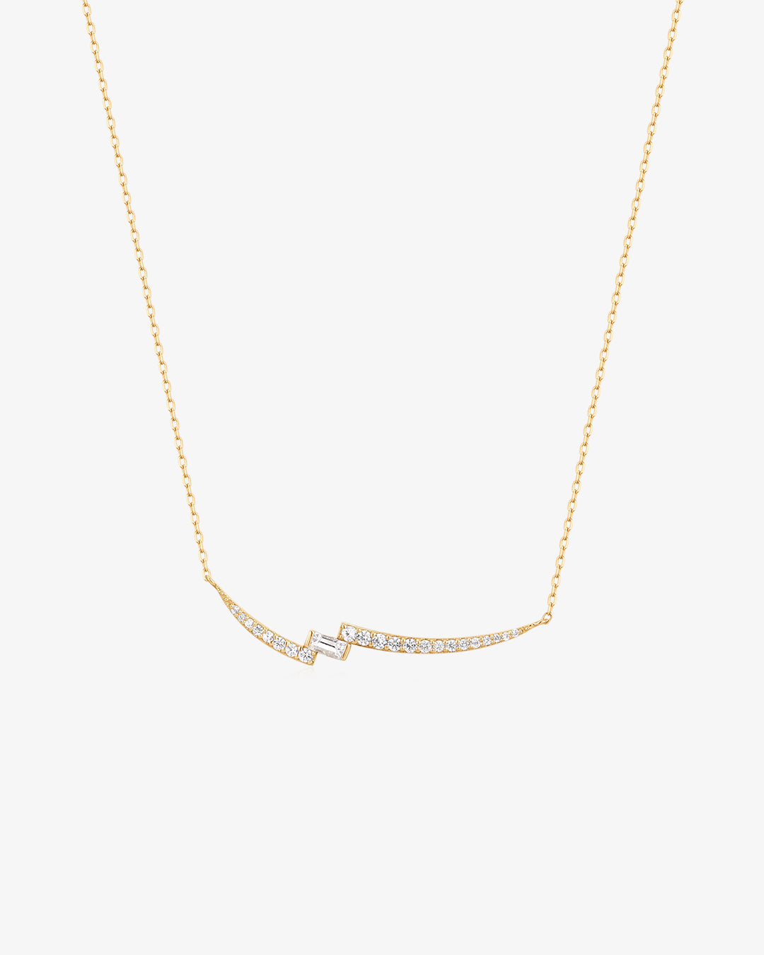 NICO | White Sapphire Curved Necklace