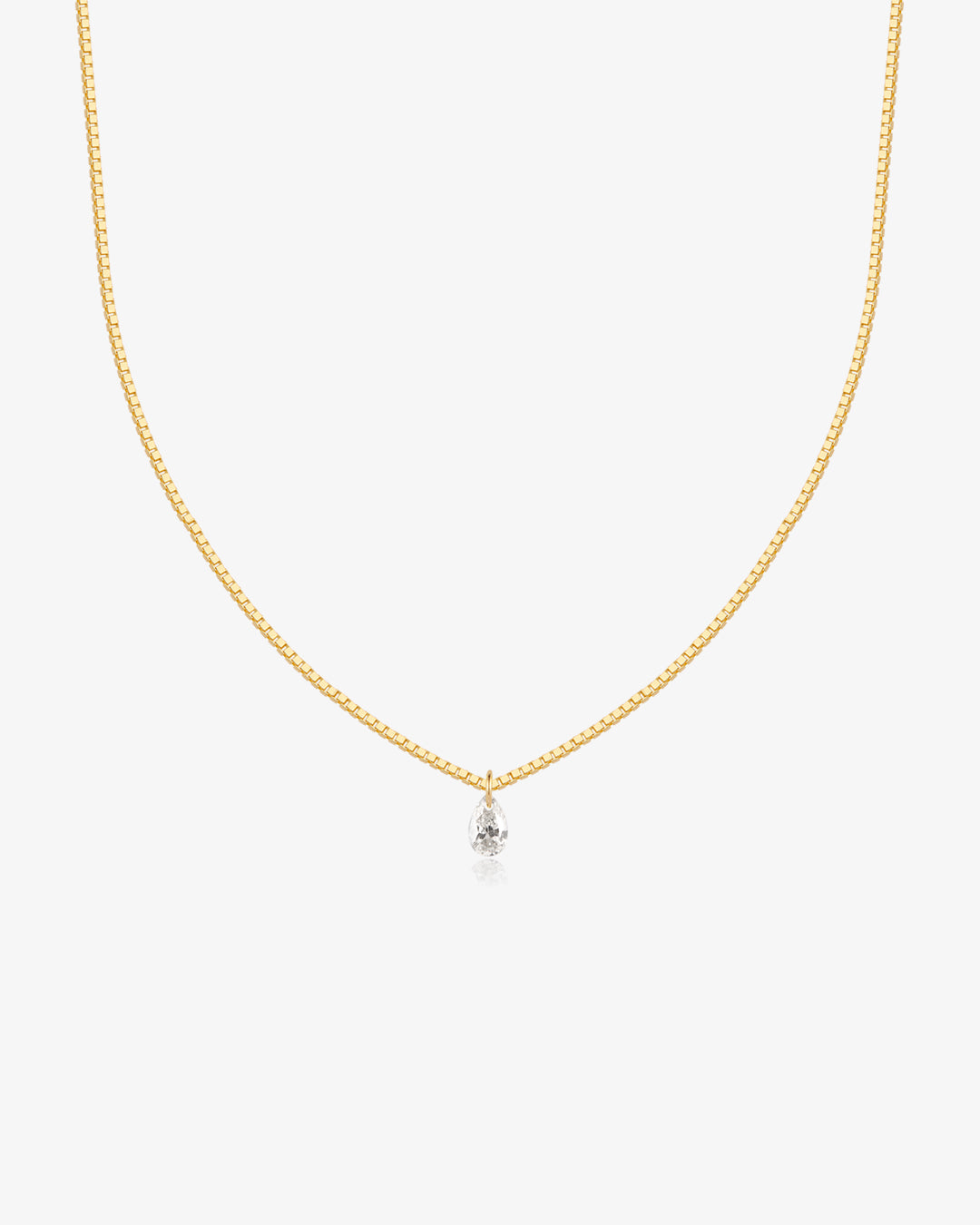CHASSE | Pear Shape Floating Diamond Necklace