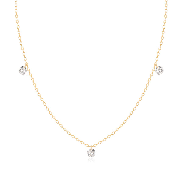 POISE | Triple Floating Dia Necklace