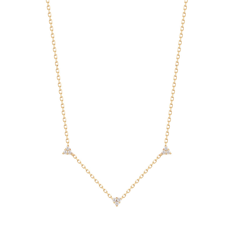 SANDRA | Natural Diamond Triple Station Necklace