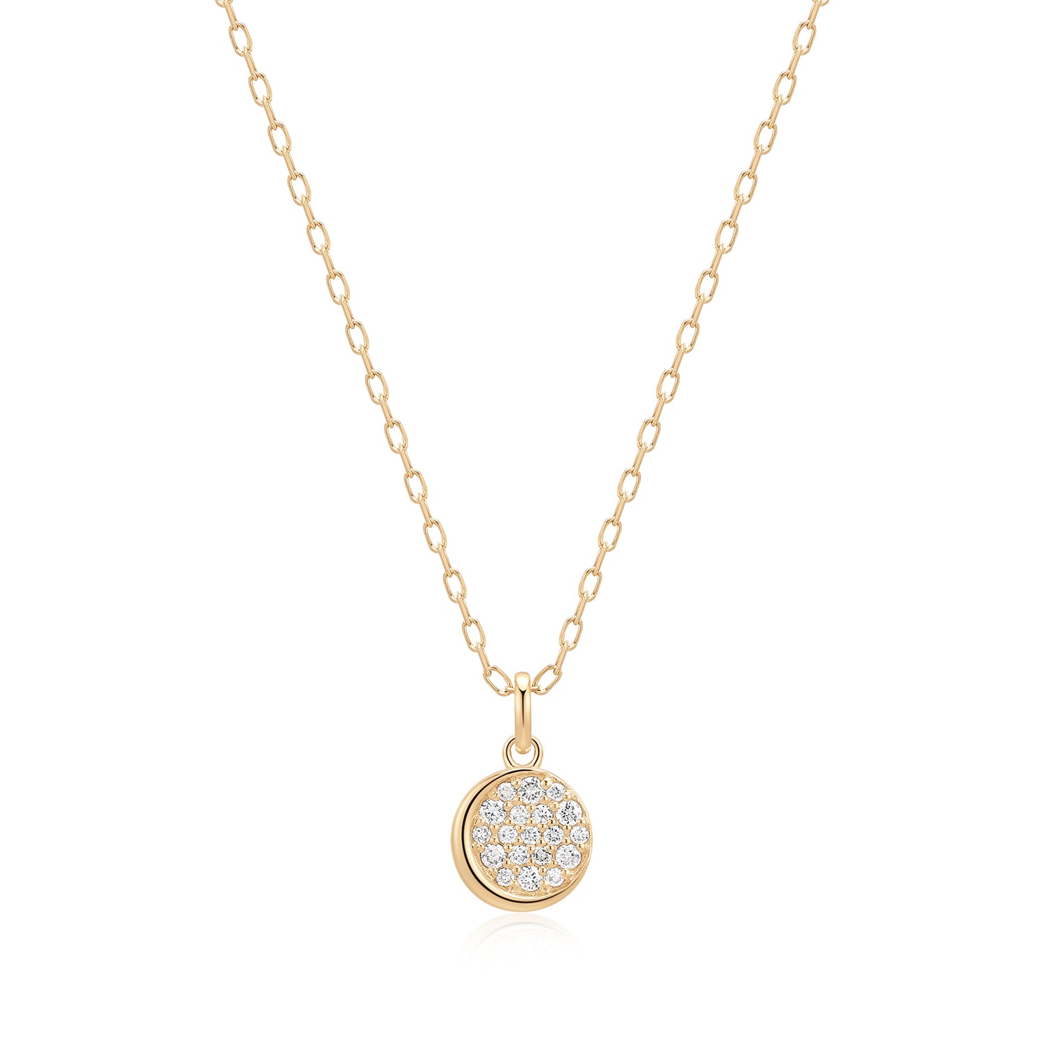 CORDELIA | Half Bezel Pave Lab Grown Diamond Necklace