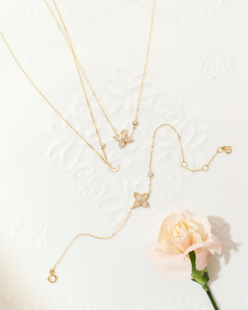MOLLY | Crescent Moon with Lab Grown Diamond Accent Necklace