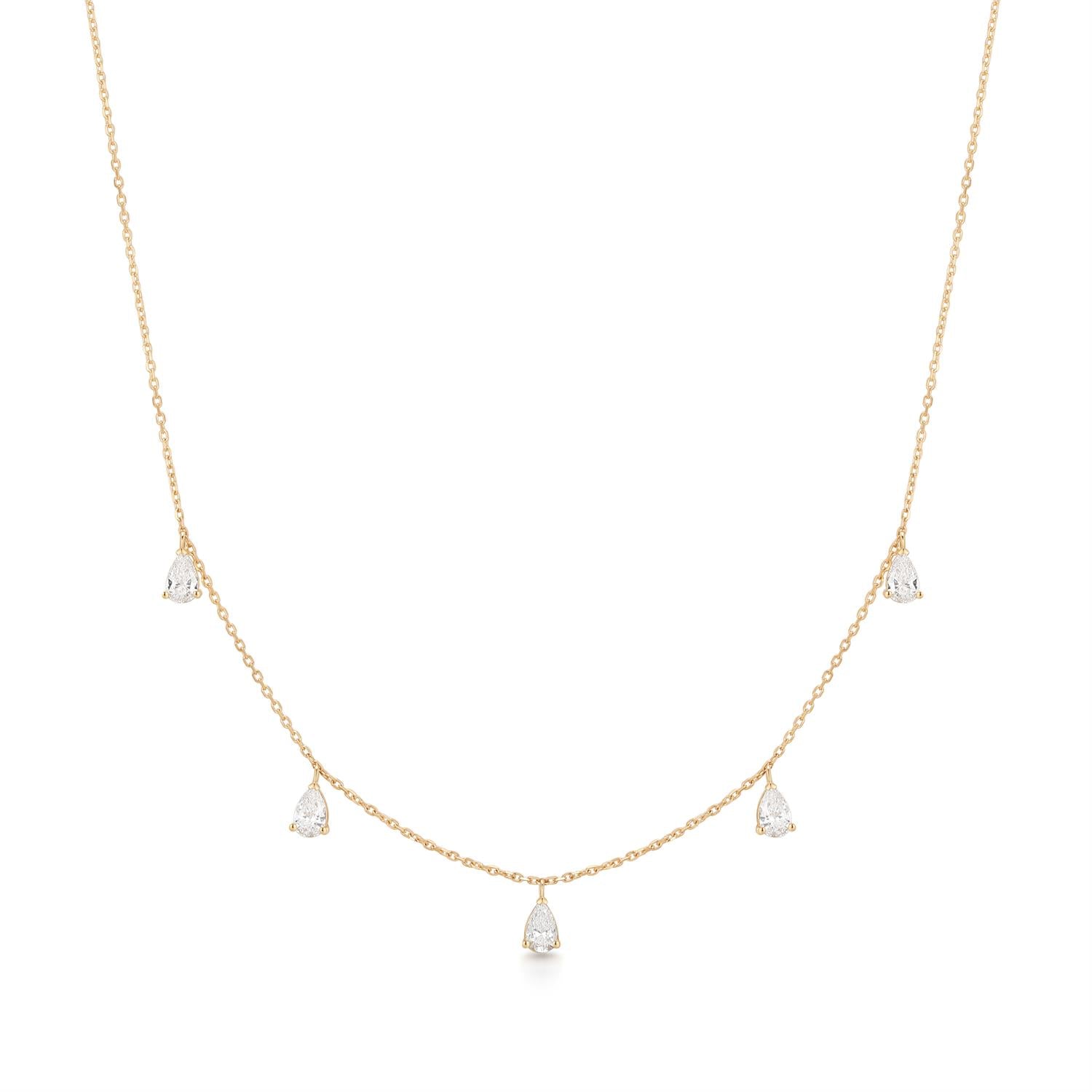 KAYSIA | Dangling Pear Lab Grown Diamonds Necklace