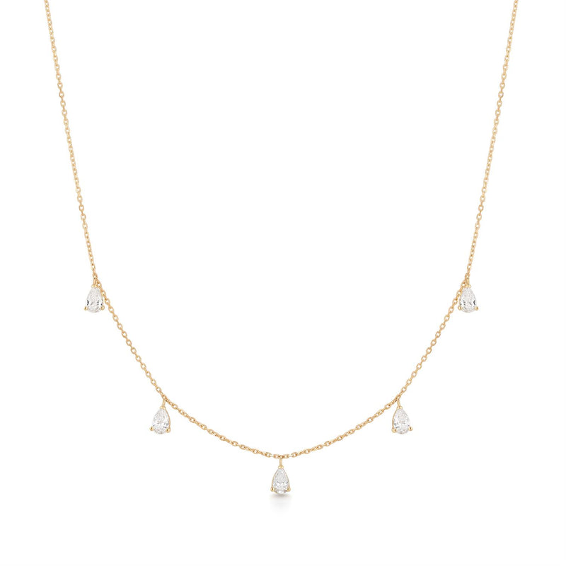 KAYSIA | Dangling Pear Lab Grown Diamonds Necklace