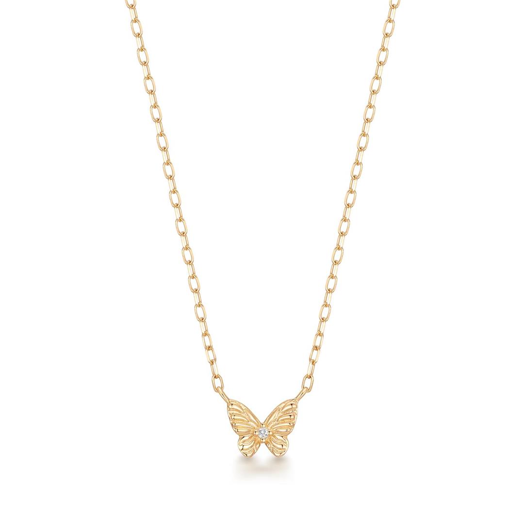 aurelie gi 14k gold Lab Grown Diamond Accent Butterfly Necklace