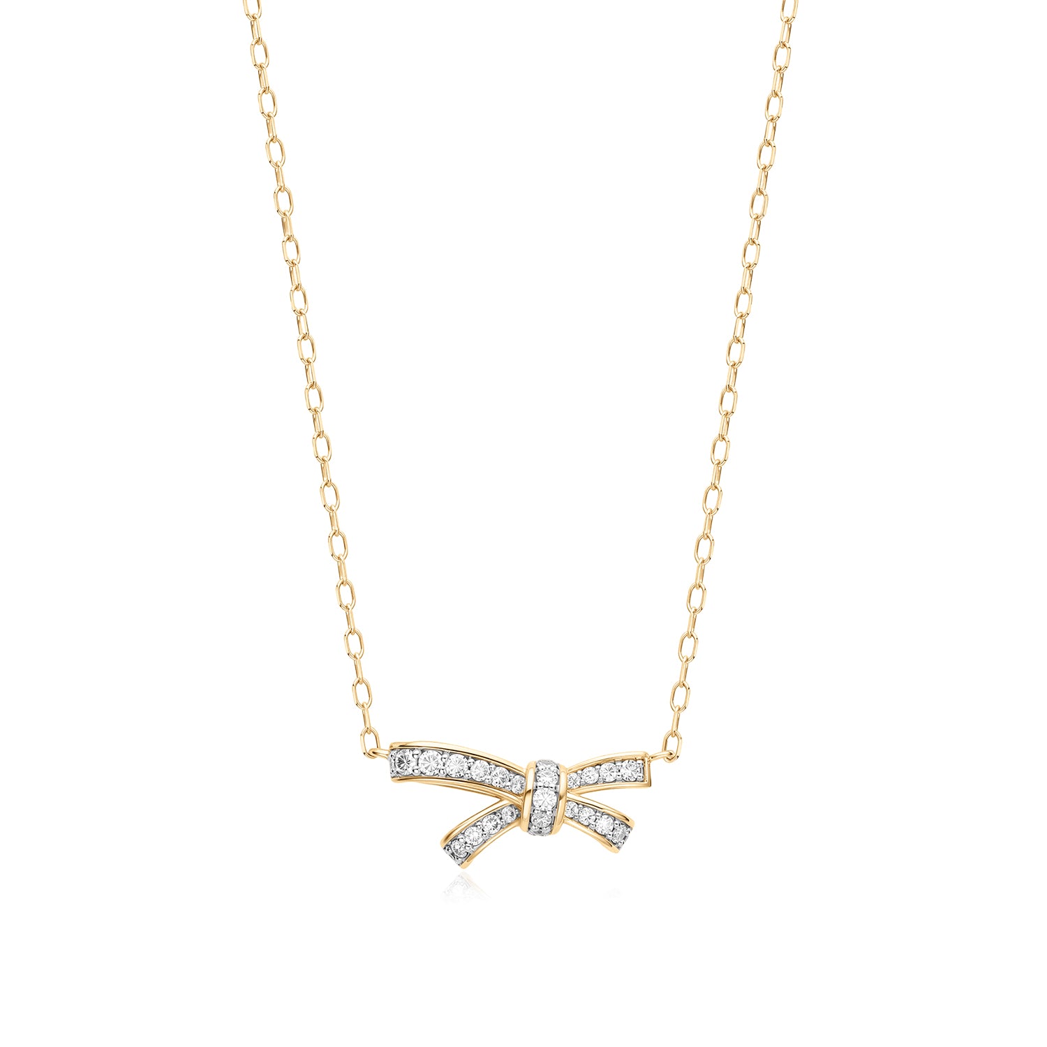 Lab Grown Diamond Bow Necklace