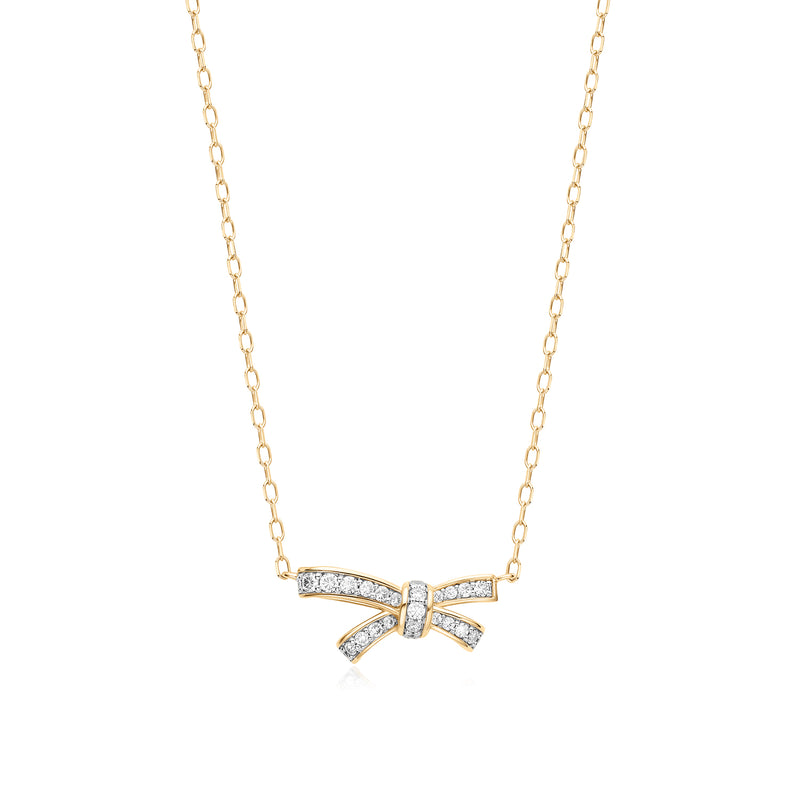Lab Grown Diamond Bow Necklace