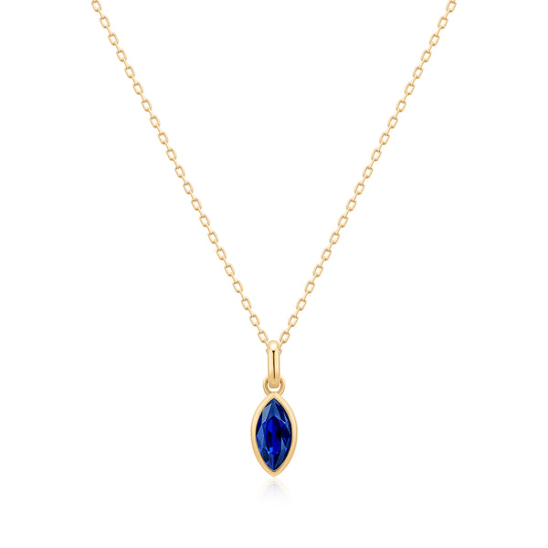 PALOMA | Bezel Marquise Lab Grown Sapphire Necklace