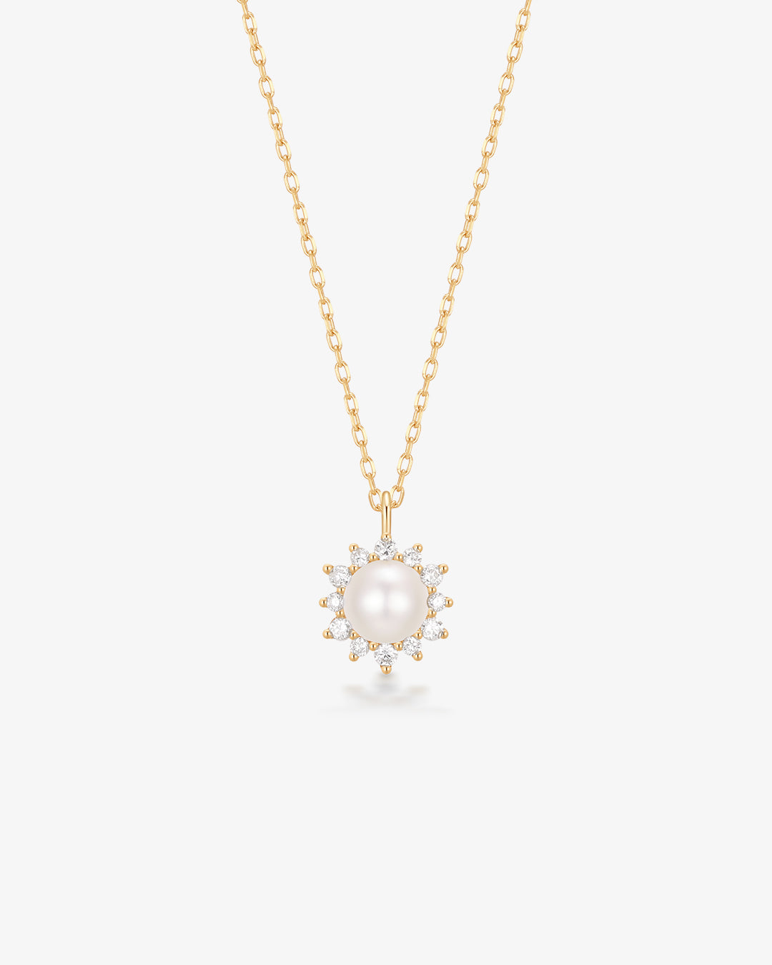 Pearl with Lab Grown Diamond Accent Necklace