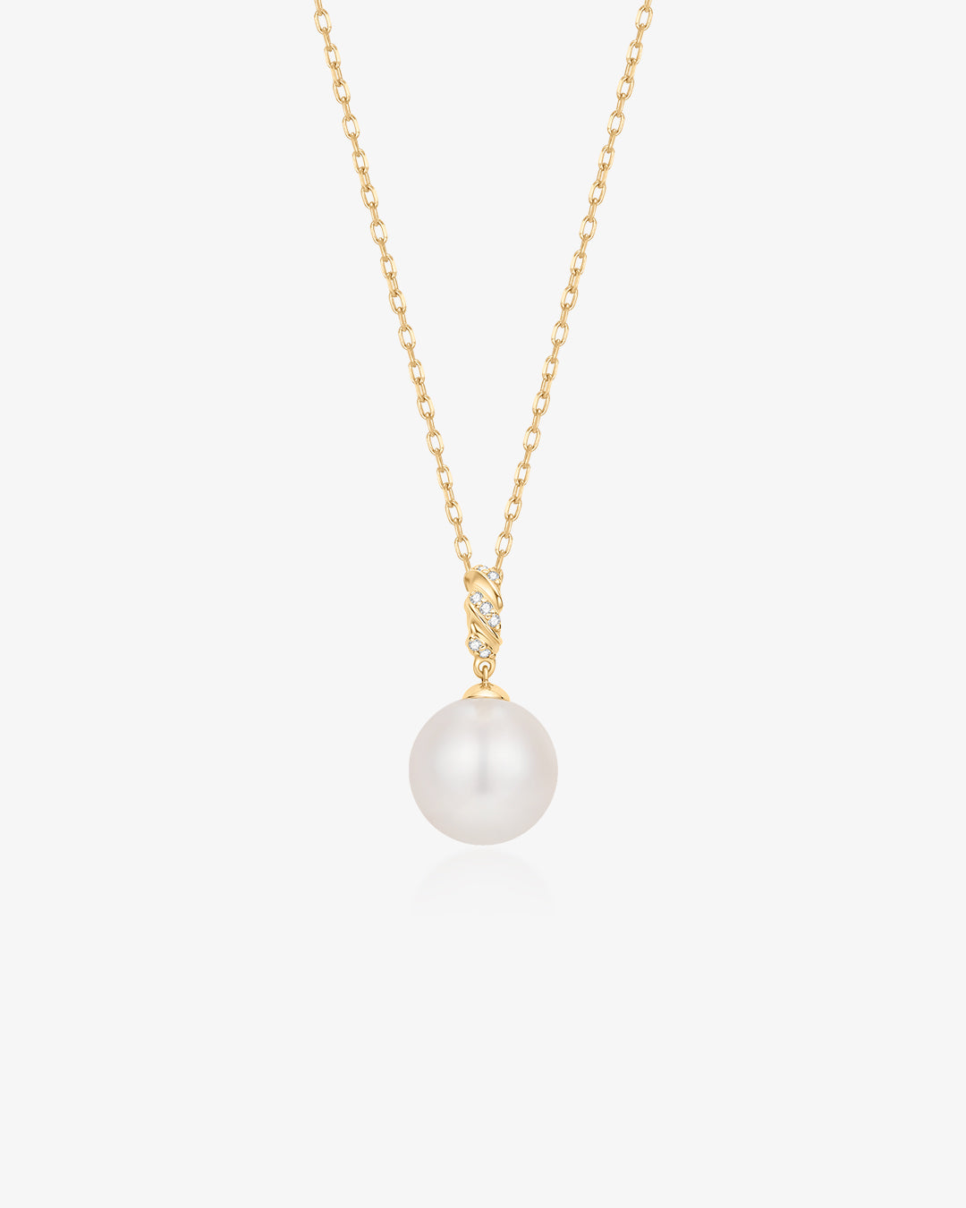 Pearl Necklace with Lab Grown Diamond Accent
