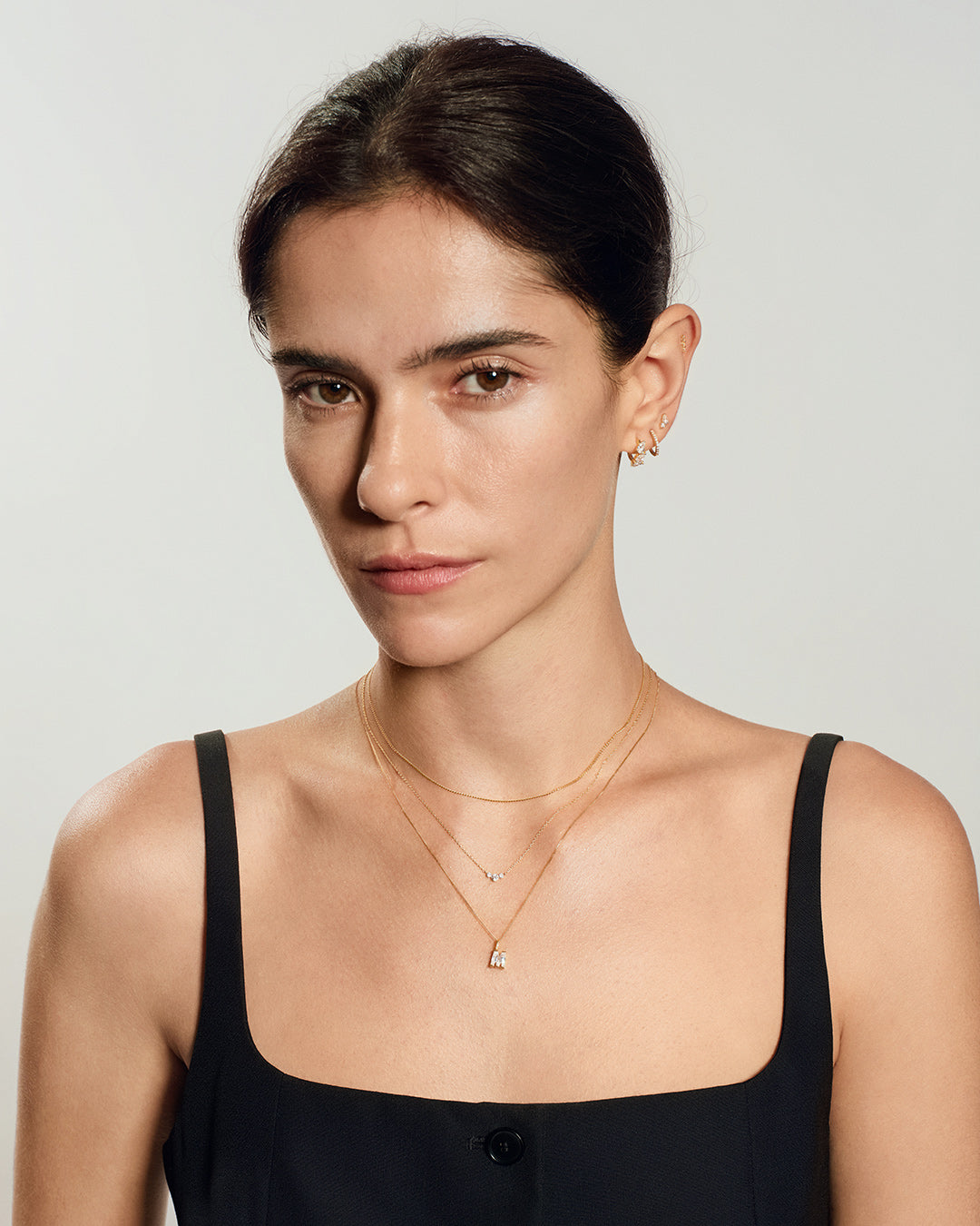Trio Lab Grown Diamond Necklace worn around neck