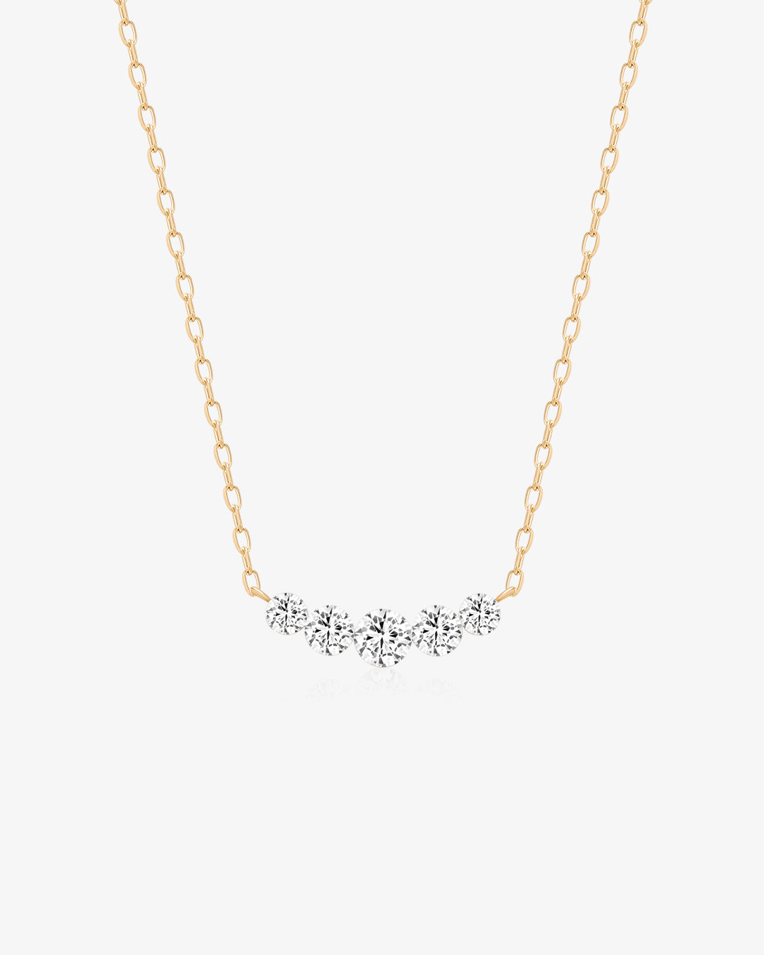 Graduated Lab Grown Diamond Curve Necklace