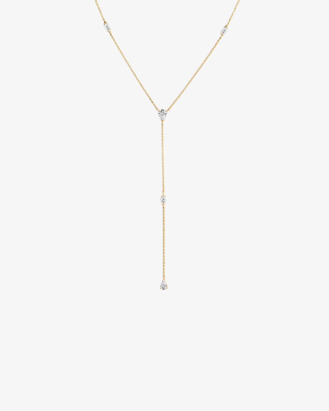 Pear Lab Grown Diamond Station Lariat Necklace