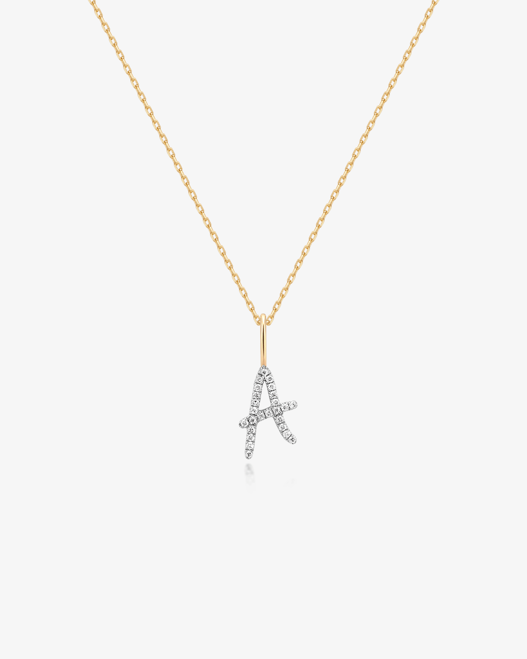 Cursive Letter Pavé Diamond Necklace