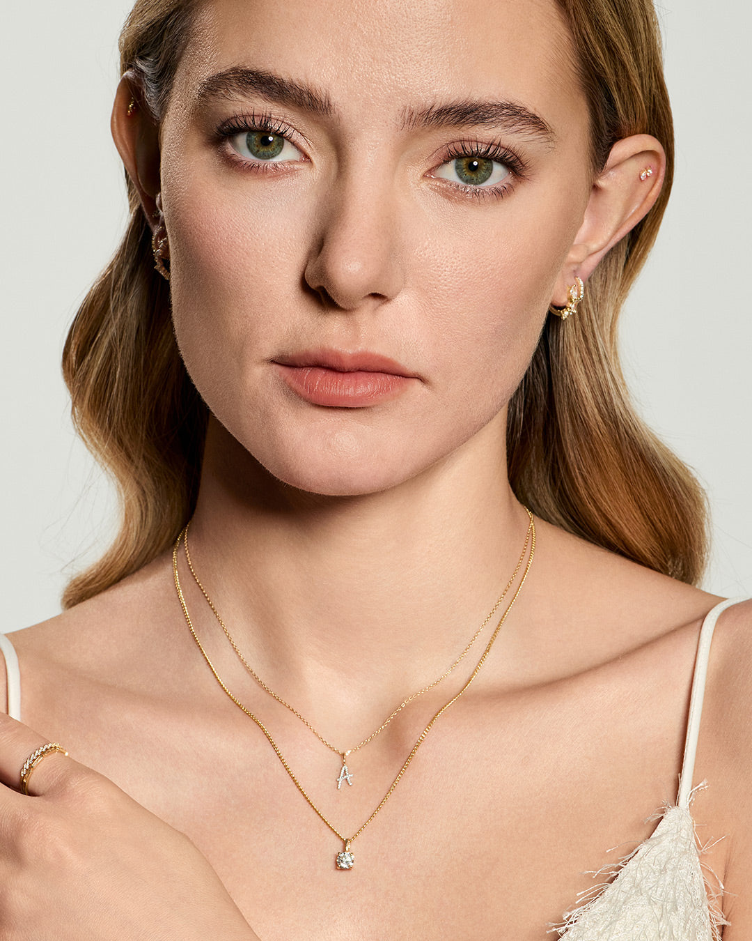 Cursive Letter Pavé Diamond Necklace