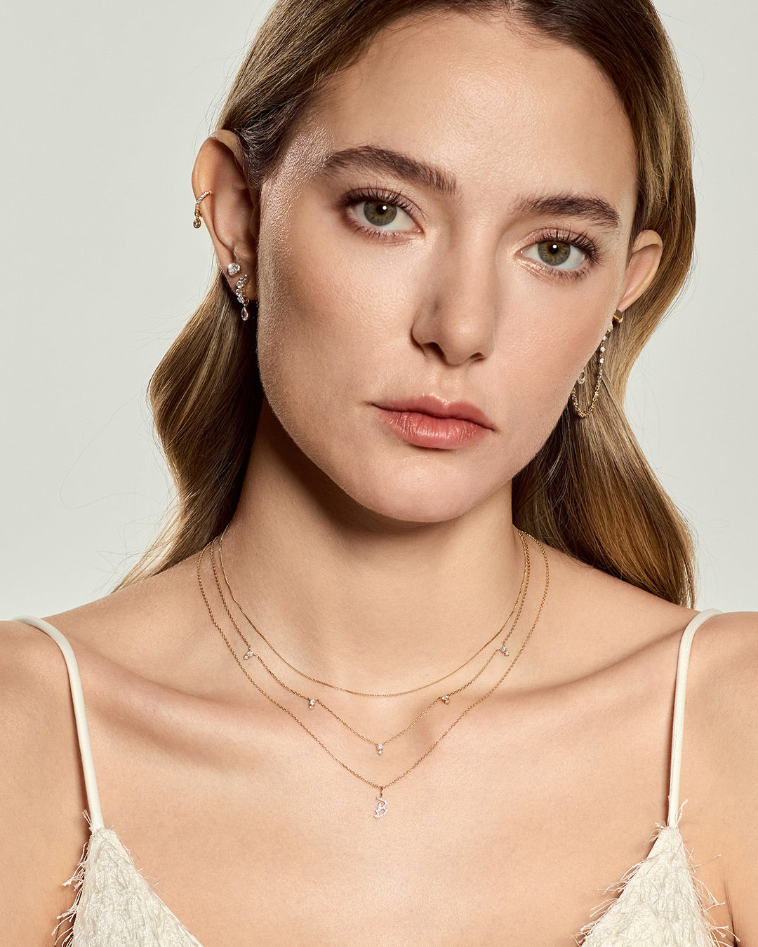 Cursive Letter Pavé Diamond Necklace
