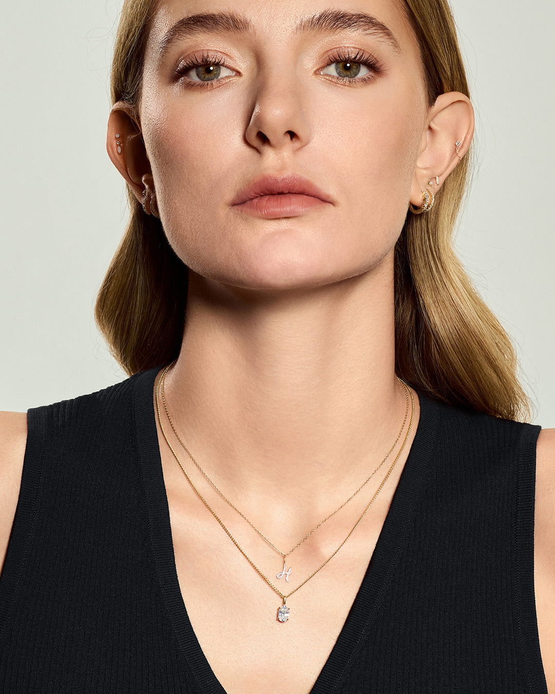 Cursive Letter Pavé Diamond Necklace