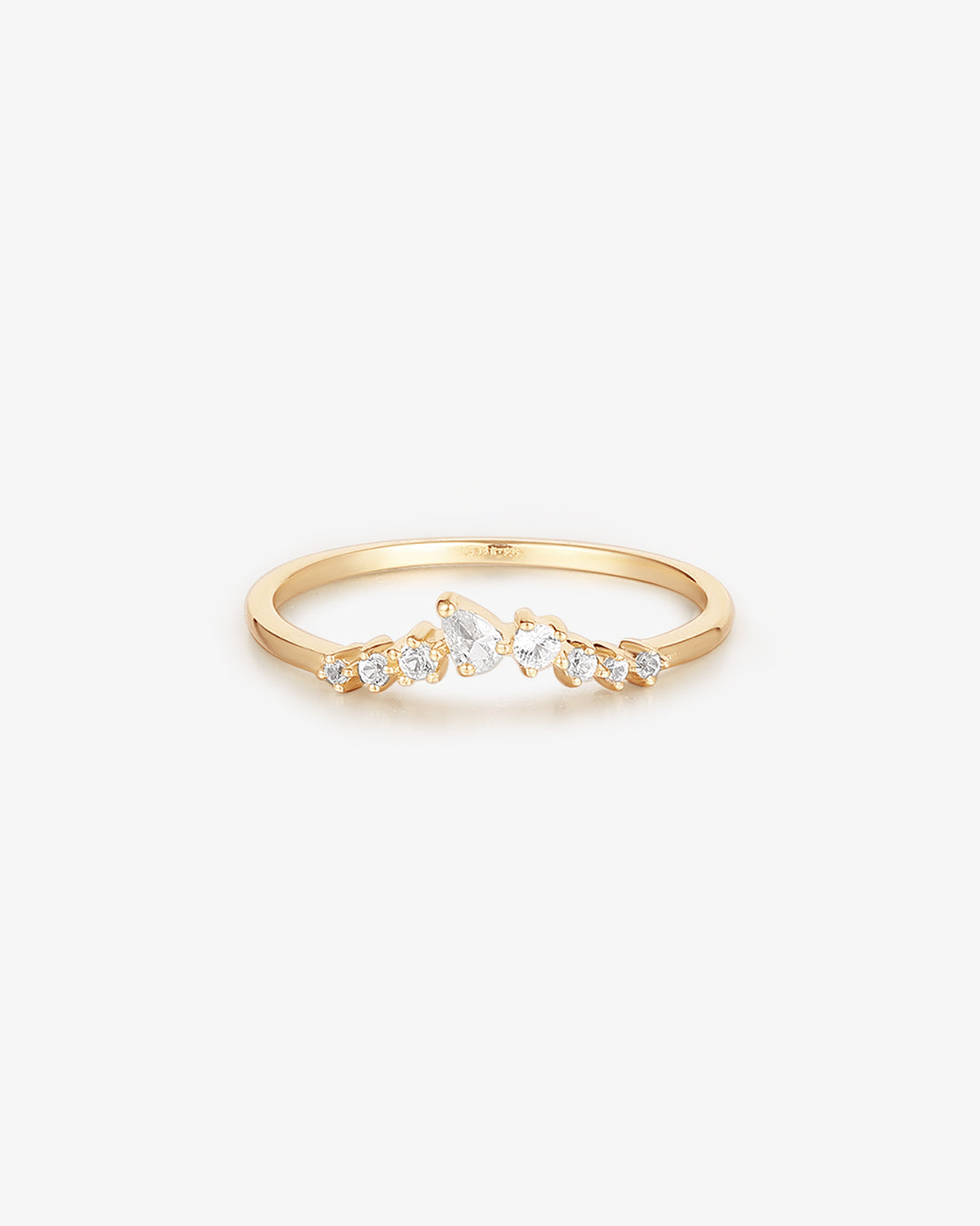 ADORA | Pear and Round White Sapphire Curved Ring