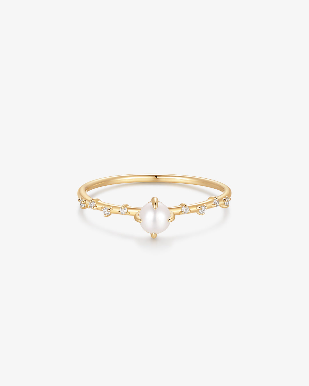 Pearl and Lab Grown Diamond Ring