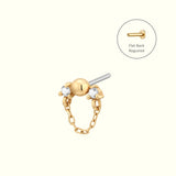 RIPLEY | Lab Grown Diamond Drop Chain Threadless Flatback Earring