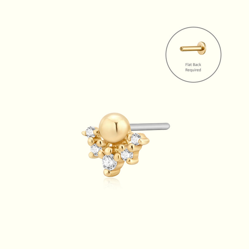 DALLAS | Lab Grown Diamond Cluster Threadless Flatback Earring
