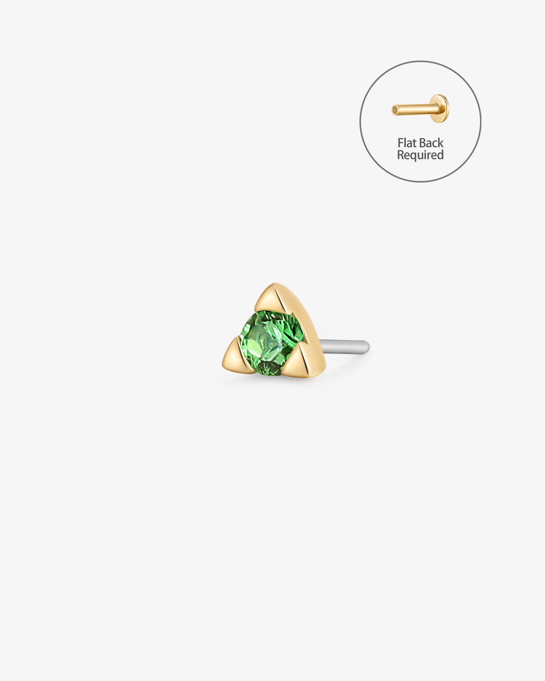 PAZ | Tsavorite Pyramid Threadless Flatback Earring