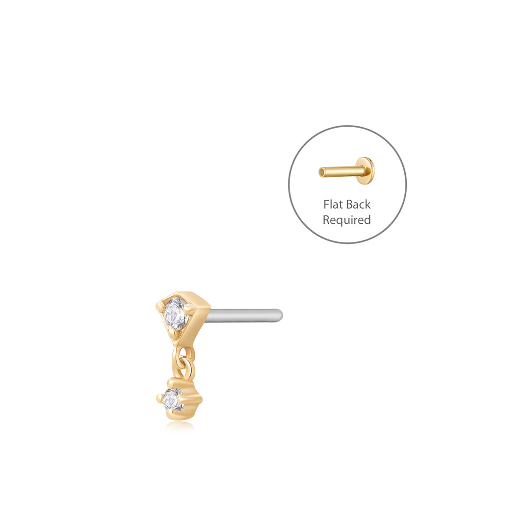 EMBER | Lab-Grown Diamond Threadless Flatback Earring