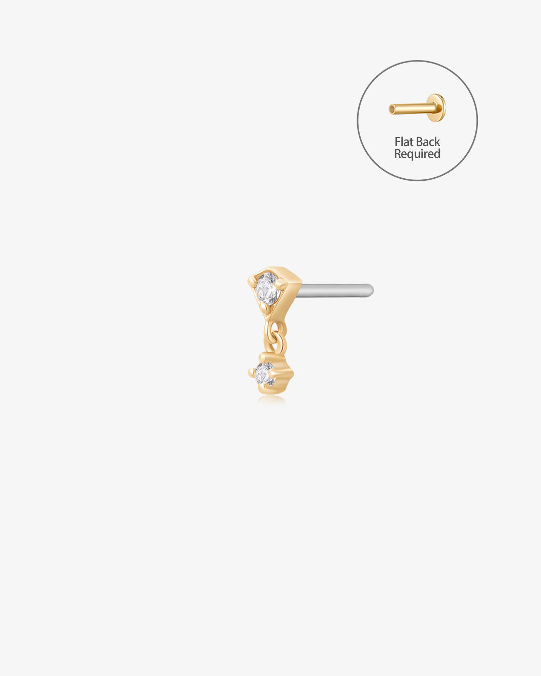 EMBER | Lab Grown Diamond Threadless Flatback Earring