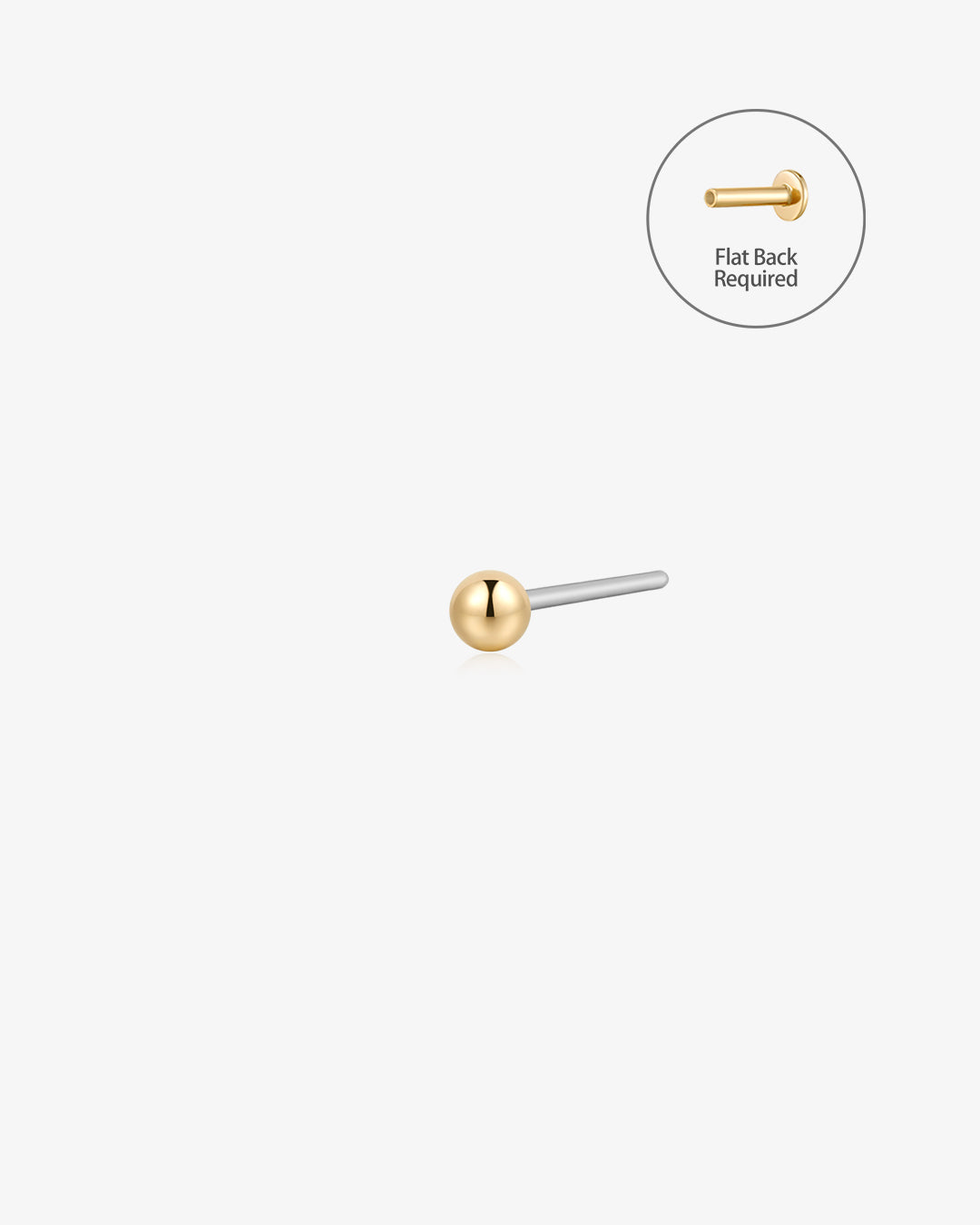 SPHERE | 2MM Round Threadless Flatback Earring
