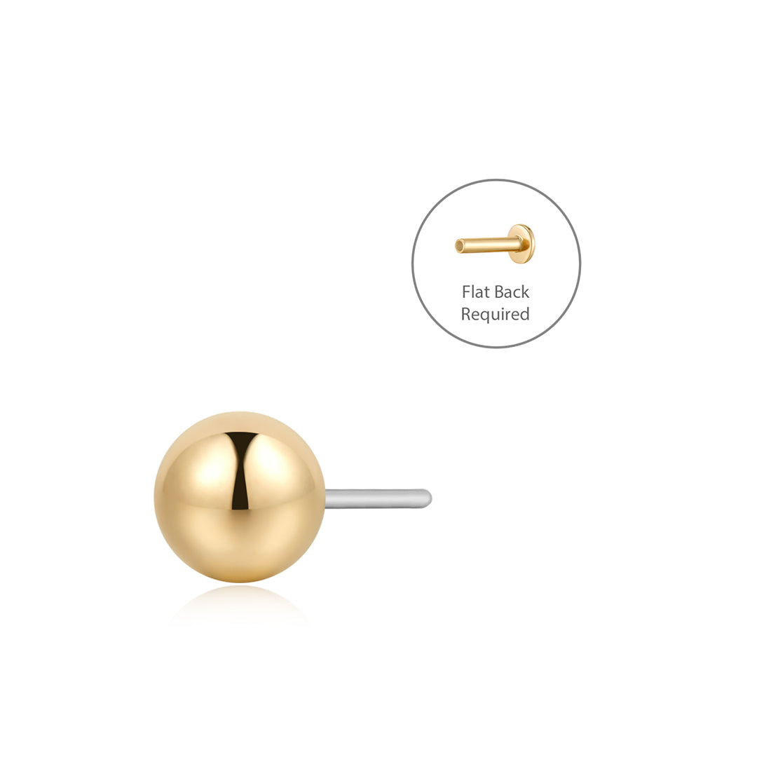 SPHERE | 4MM Round Threadless Flatback Earring