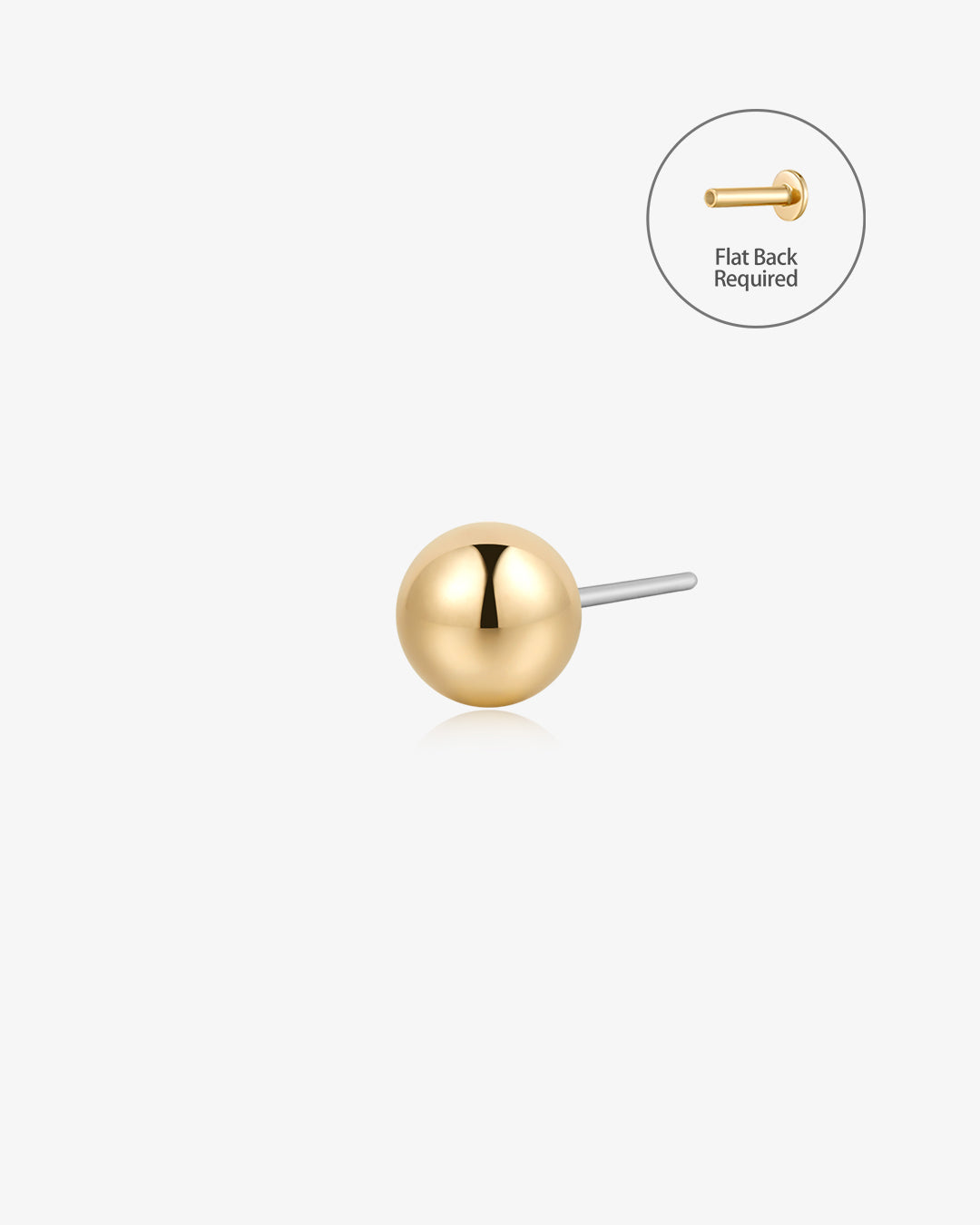 SPHERE | 4MM Round Threadless Flatback Earring