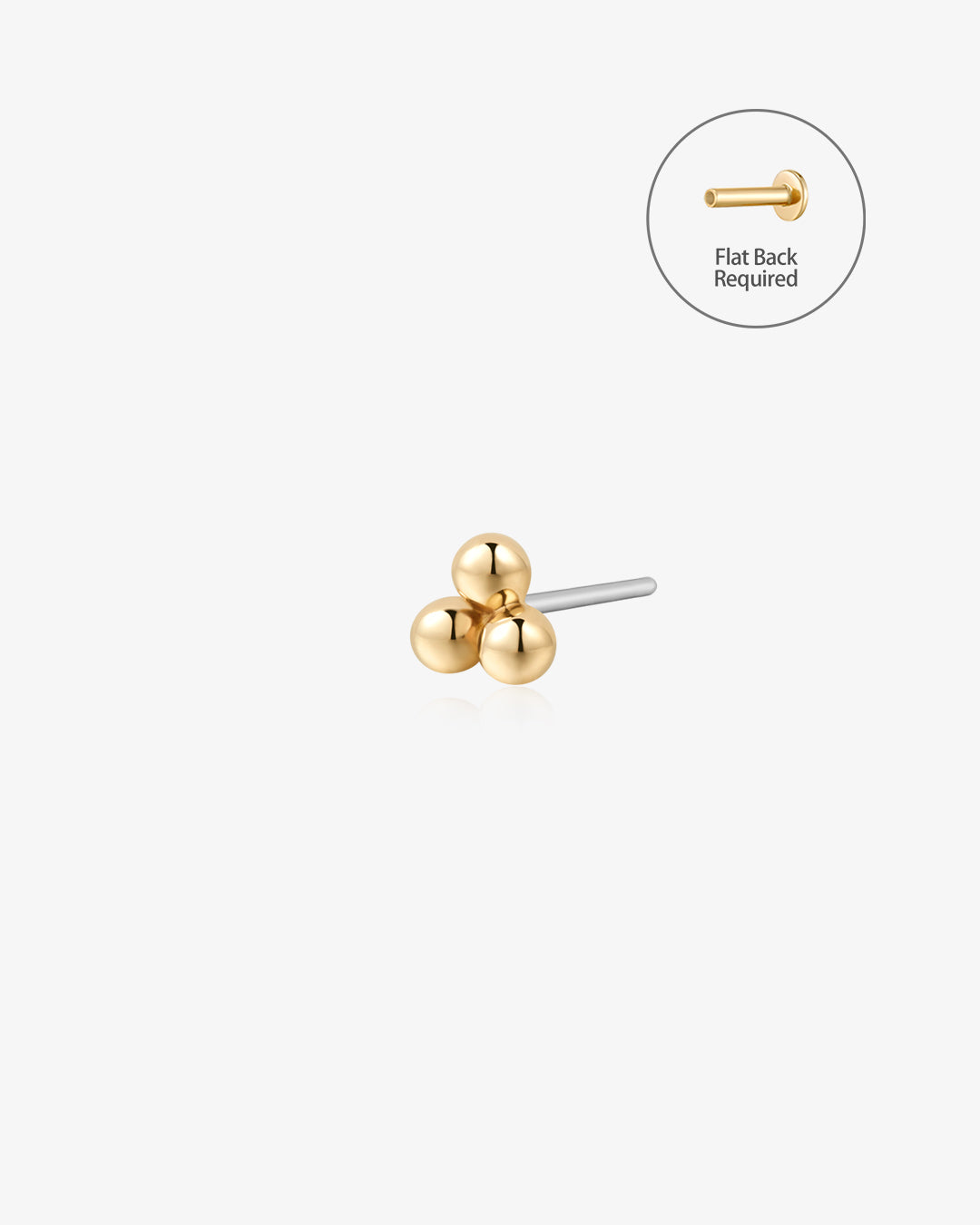 ARIA | Trio Dots Single Threadless Flatback Earring