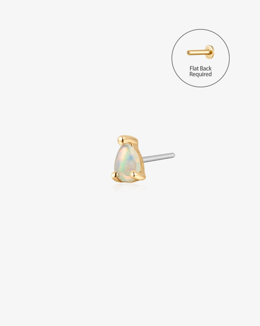 TRISTA | Opal Solitaire Threadless Flatback Earring