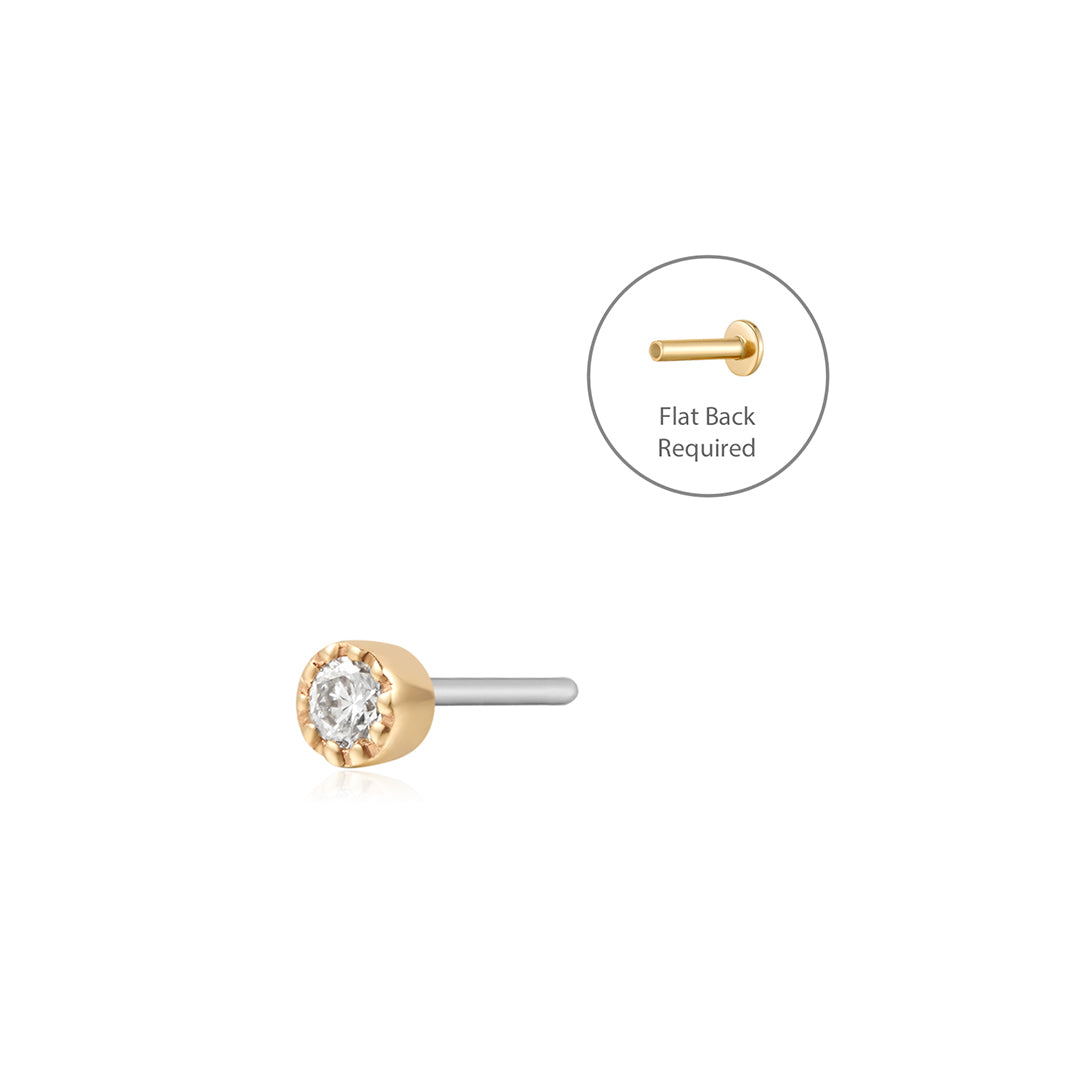 JILLIAN | Beaded LGD Threadless Flatback Earring