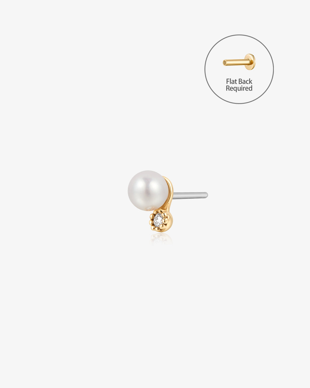 NORAH | Pearl Threadless Flatback Earring