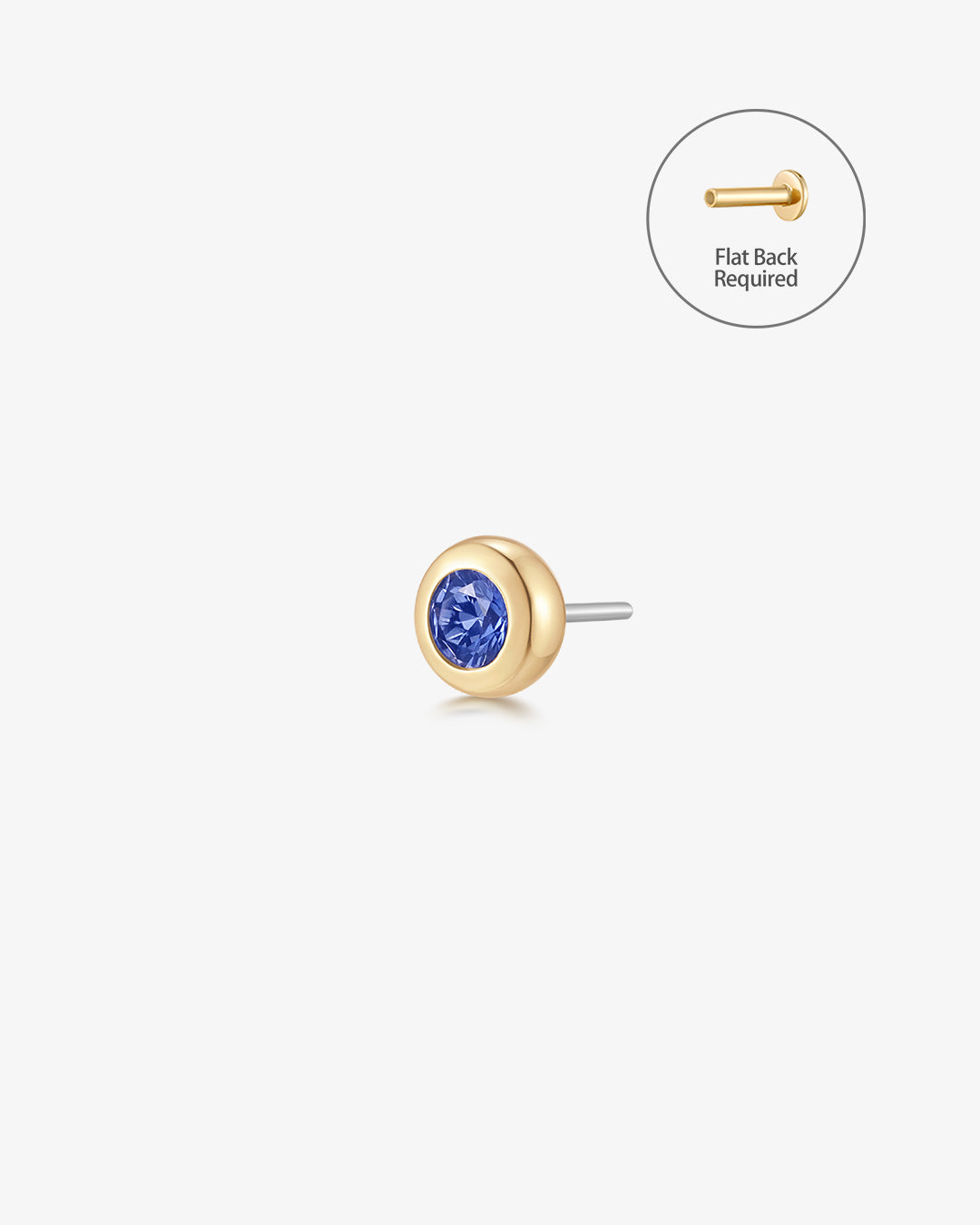 DONATELLA | Lab Grown Sapphire Threadless Flatback Earring