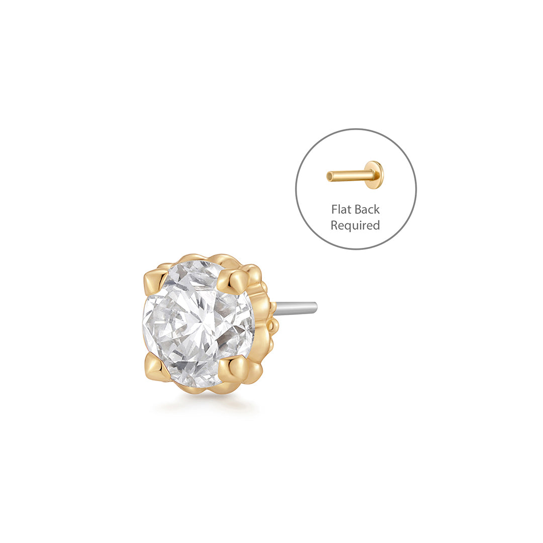 REMY | Lab Grown Diamond Accented Threadless Flatback Earring