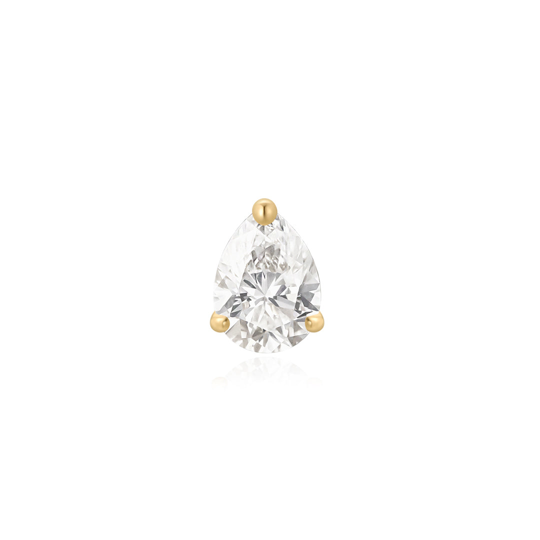 IGGY | Pear Lab Grown Diamond Threadless Flatback Earring