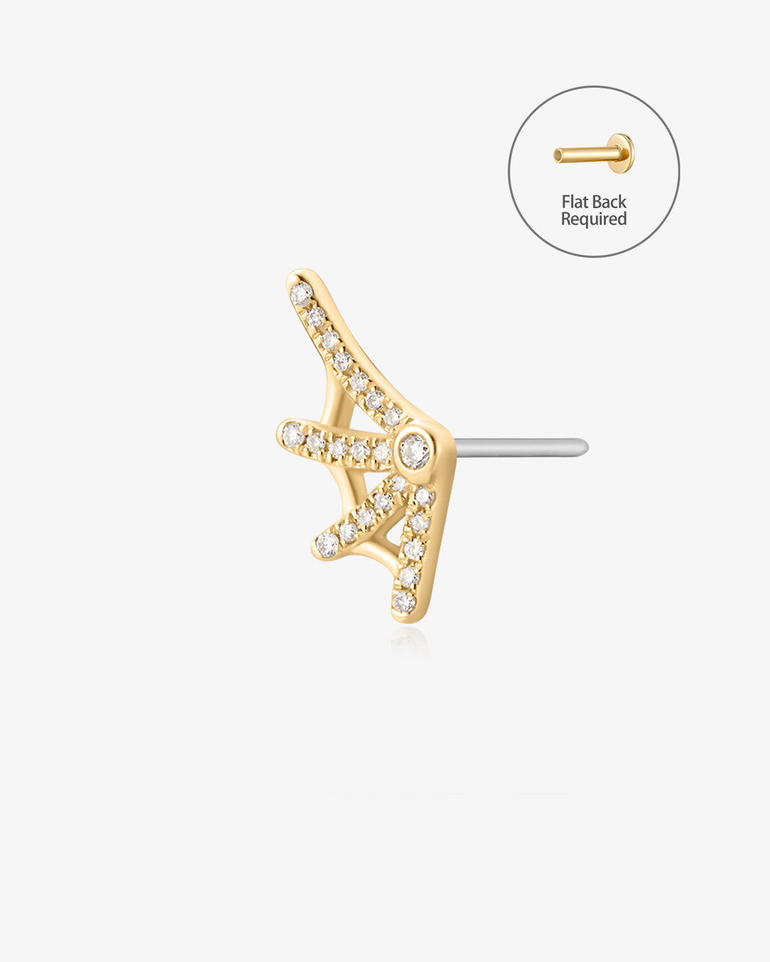 CHARITY | Lab Grown Diamond Web Threadless Flatback Earring