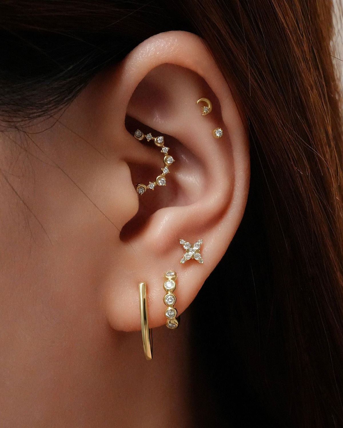 ORION | Bezel Lab Grown Diamond Huggie