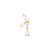 LEONA | Marquise Dangle Lab Grown Diamond Threadless Flatback Earring