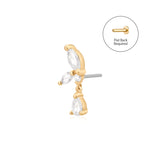 LEONA | Marquise Dangle Lab Grown Diamond Threadless Flatback Earring