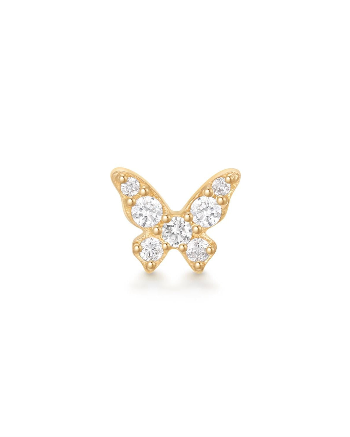 BELLATRIX | Lab Grown Diamond Butterfly Threadless Flatback Earring