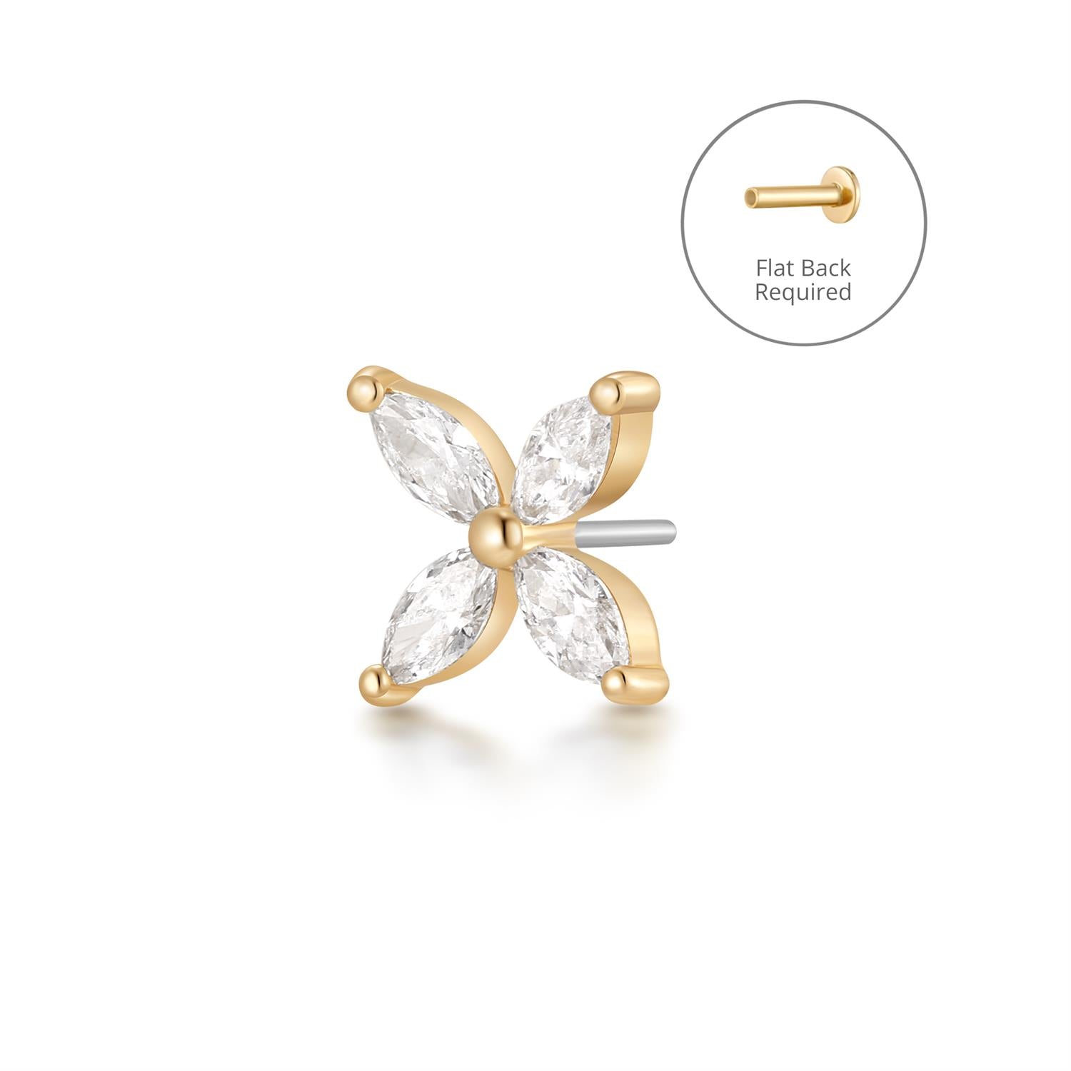 CALLISTA | Marquise Pointed Star Threadless Flatback Earring