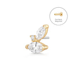 ARTEMIS | Marquise Lab Grown Diamond Threadless Flatback Earring