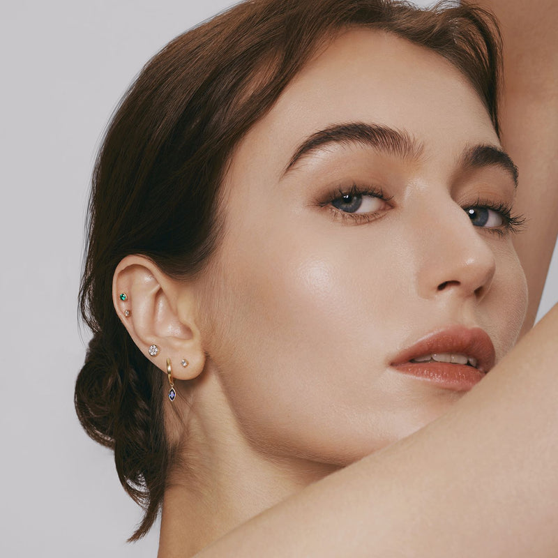 CIEL | Dangle Marquise Lab Grown Sapphire Huggie